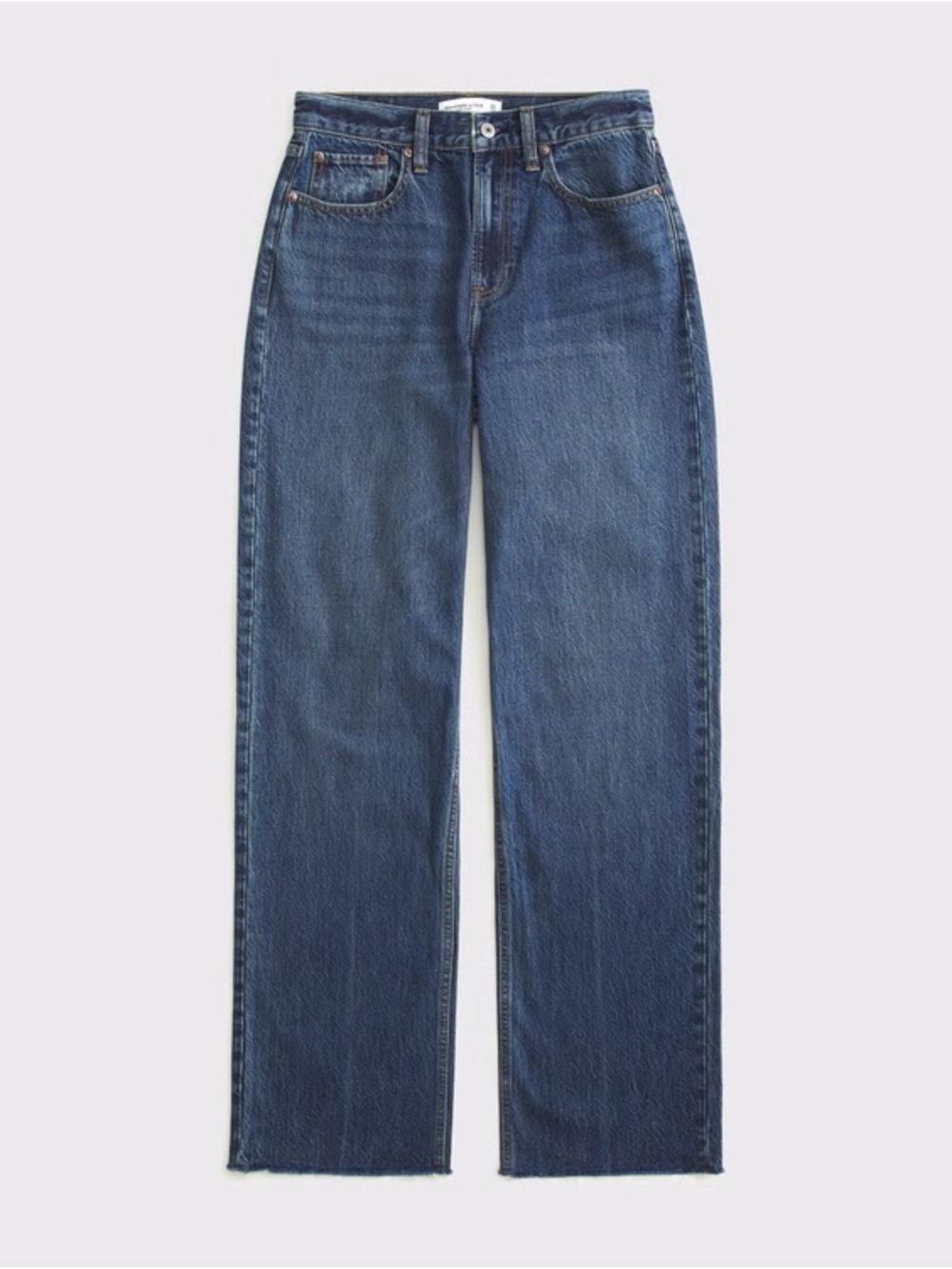Abercrombie & Fitch Women's CURVE LOVE The Loose High Rise Jeans - Dark Wash